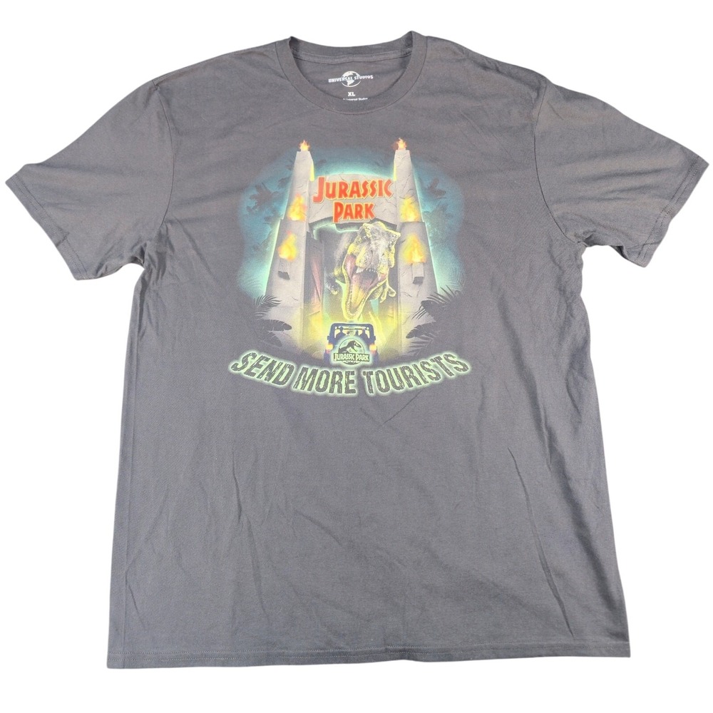 Jurassic Park Send More Tourists T-Shirt Men's XL Black Graphic Tee Cotton